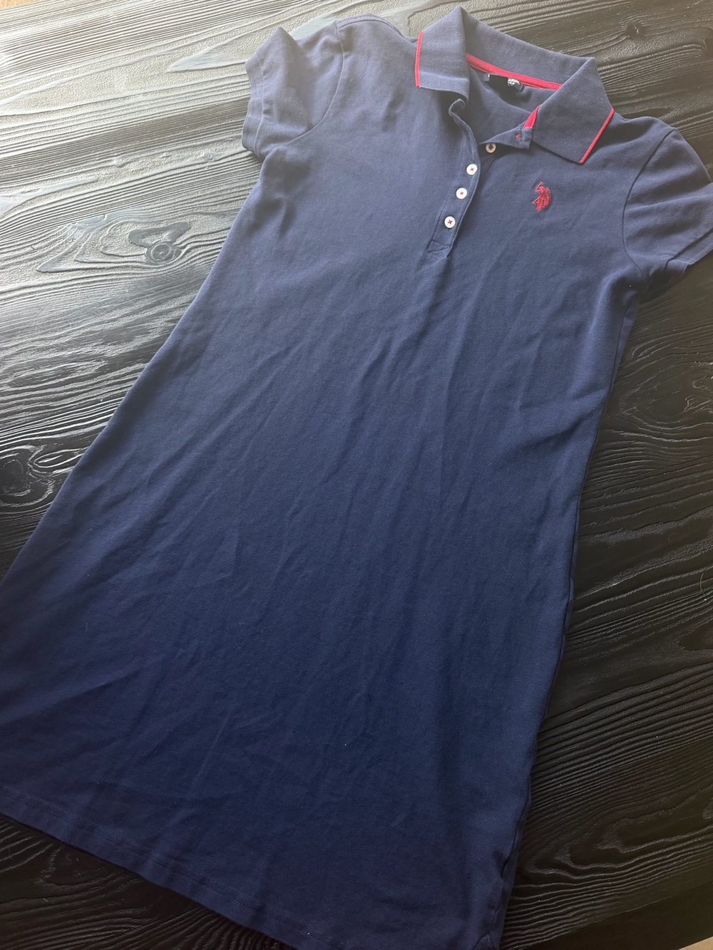 Polo by Ralph Lauren Navy Polo Dress with Pink Trim